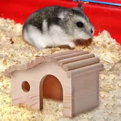 Portátil de madeira Dormir Camas, anti-ácaro, pequeno animal Cozy House, Hamster Montagem Cottage, Pet Supplies