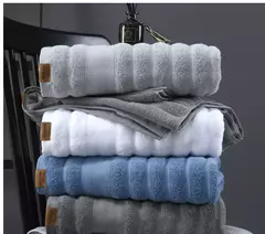 Imagem do Toalhas de banho grossas puras para adultos, Toalha de banho, Toalha de banho, Branco, Alto Absorvente, Casa, Hotel, 100% Algodão