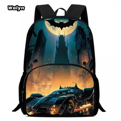 Mochila escolar com estampas de morcego dos desenhos animados para meninos e meninas, mochila de grande capacidade para o grau 1-4 - comprar online