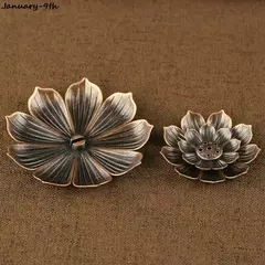 Liga Incenso Vara Titular, Linha Lotus Incenso Queimador, Yoga Sábio, Sândalo Bobina Base, Bronze Artesanato, Home Decor, Presente de Natal, 3 em 1 - Wolf Magazine