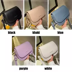 Bolsa de ombro de couro PU para mulheres, bolsa crossbody, monocromática, bolsa mensageiro com aba, bolsa elegante, bolsa simples, na moda - comprar online