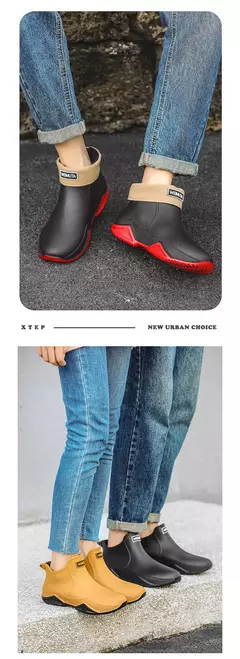 Imagem do Botas de chuva antiderrapante impermeáveis para homens, sapatos de tornozelo alto para casal, caminhadas, pesca, água, chef, trabalho, ao ar livre, moda, novo