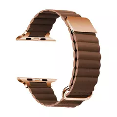 Imagem do Pulseira Magnética de Couro para Apple Watch, Ultra Band, Pulseira Loop, Mulheres, Série iWatch 9, 8, 7, SE 6, 49mm, 44mm, 40mm, 41mm, 45 milímetros, 38 milímetros, 42 milímetros