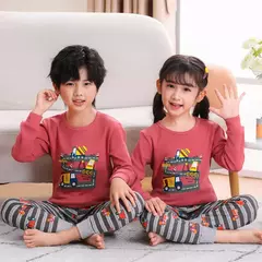 Pijama infantil de manga comprida, pijama de algodão, roupa de bebê menina, pijama infantil, criança, menina, criança, 3-14 anos, inverno - loja online