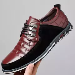 Sapatos masculinos casuais de couro com cadarço, sapatos confortáveis para negócios, calçado para trabalho de escritório, sapato social masculino elegante, novo, 2022 - loja online