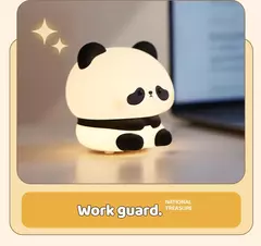 Panda led night light bonito silicone night light usb recarregável toque noite lâmpada quarto cronometragem decoração presente das crianças na internet