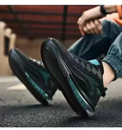 Imagem do Tênis de corrida respirável masculino, tênis casual com fundo macio, almofada de ar, moderno, novo, primavera e outono
