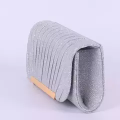 Clássico Embreagem Plissada Com Borda De Metal Dourado, Nova Jóias De Moda, Saco De Jantar Especial Do Partido - comprar online