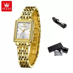 Olevs relógios femininos de luxo dourado aço inoxidável relógio feminino luminoso à prova d' água relógio de pulso de quartzo relógios de moda para mulheres - loja online