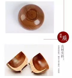 Imagem do Tigelas De Madeira Japonesas para Crianças e Bebê, Pequenas Tigelas De Sopa Sólida, Madeira De Jujuba, Tigelas De Salada, Louça Doméstica Retro