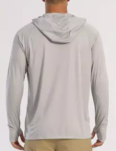 TACVASEN-Homens à Prova de UV Hoodie Manga Longa, Proteção Solar Camisetas, Respirável, Leve, Secagem Rápida, Casual Camisetas Masculinas