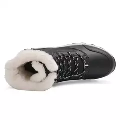 Botas de neve de plataforma antiderrapante para mulheres, Ankle Boots de pele quente, Cunhas impermeáveis, Botas altas para coxa, Sapatos de inverno na internet