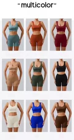 Malha roscada Yoga Set para Mulheres, U-Shaped, Sem Costura, Esportes, Fitness, Yoga Suit, Workout roupas - loja online