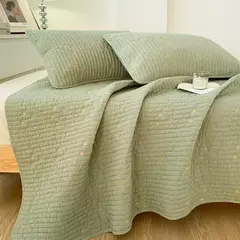 Imagem do Qualidade capa de cama xadrez puro algodão lavado colcha cobertor grau a algodão acolchoado folha capa verão colcha têxteis para casa