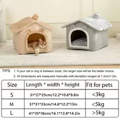 Casa dobrável para animais de estimação, removível, lavável, para gatos, filhote de cachorro, sofá, cama para animais de estimação, para cães extra pequenos e gatos pequenos e médios - Wolf Magazine