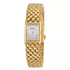 BERNY-Relógio quartzo em aço inoxidável feminino, relógio de pulso quadrado feminino, pequeno relógio de ouro, moda casual e luxo - loja online