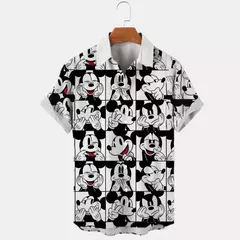 Camisa estampada Disney masculina, pato Donald, mickey mouse, moda verão, tendência de rua, boutique retrô, top unissex, novo - comprar online