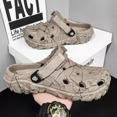 Sandálias planas para homens, chinelos masculinos de jardim, sandálias plataforma, tênis masculinos, chinelos ao ar livre, tamancos domésticos, sapatos de verão, 2024 - comprar online
