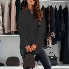 Camisa branca mulher moda turn down collar blusas para mulheres moda 2024 senhoras camisa de manga longa camisa de grandes dimensões - Wolf Magazine