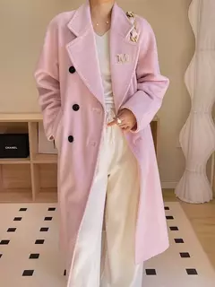 Casaco de Cashmere Camel Classic, casaco de lã de comprimento médio, novo, 101801, outono e inverno