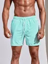 Shorts de praia de poliéster respirável masculino, shorts de prancha de surf em linha 3D, maiô havaiano, verão, novo