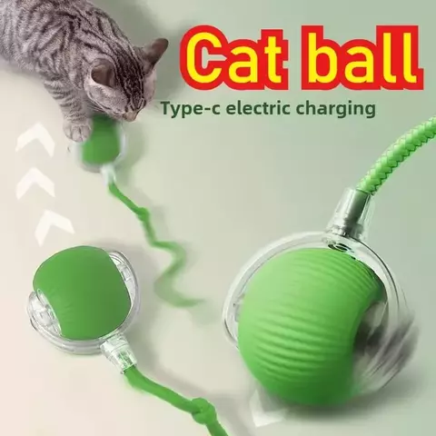 Bola de rolamento automática bola interativa brinquedos para gatos suprimentos para animais de estimação treinamento de cães elétrico gato teaser simulado rato recarregável
