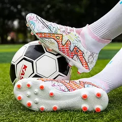 Sapatos de futebol unissex com grampos para meninos, tamanho grande, botas de futebol ultraleves, tênis antiderrapantes, AG e TF, botas de tornozelo, 2021 - loja online