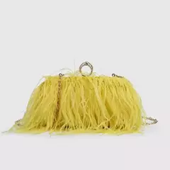 Ostrich Feather Clutch Bag para senhoras, Faux Fur Wallet, anéis de diamante Knuckle, jantar, bolsa de casamento, chique de luxo, moda - Wolf Magazine