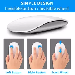 Mouse silencioso recarregável sem fio, Multi Arc Touch Mice, Ultra-fino Magic Mouse para laptop, iPad, Mac, PC, Macbook, Bluetooth 4.0 - comprar online