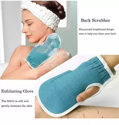 Back Scrubber Bath Glove Set, Escova de chuveiro, Esfoliante Scrub, Esponja Loofah, Remoção de pele morta, Ferramentas de banho, 3Pcs Set - Wolf Magazine