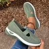 Sapatos mistos de tricô elástico para mulheres, mocassins de plataforma respirável de malha externa, sapatilhas leves resistentes ao desgaste, verão
