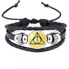 Harri potter pulseiras de couro com contas brinquedos hogwarts slytherin grifinória distintivo pomo mortos da morte 93/4 pulseira presentes brinquedos na internet