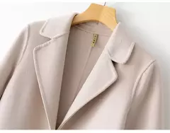 2023 elegante simples casaco feminino outono e inverno novo um botão pura lã reversível casaco de lã longo selvagem top das mulheres - comprar online