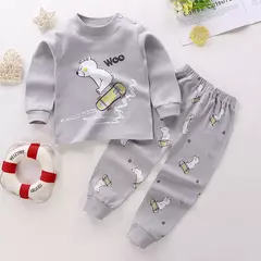 Conjunto pijama de algodão infantil, pijamas, roupas infantis, bebês meninas e meninos, primavera e outono na internet