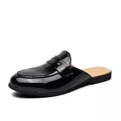 Nova Chegada All-match Muller Sapatos Homens Moda De Couro Metade Chinelo Homens Verão Mocassins Flats Chinelos para Sapatos Dos Homens Ao Ar Livre - comprar online