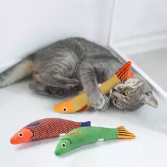Brinquedo de gato catnip simulação 3d peixe dourado gatinho brinquedos travesseiro interativo soando gato mastigar mordida brinquedos de pelúcia suprimentos para gatos - comprar online