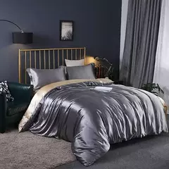 Luxo Satin Bedding Set Capa de edredão com fronha Estilo Europeu King Queen Size Confortável Bed Set Covers Folha de linho - Wolf Magazine