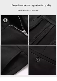 Imagem do KUBRO-Calça casual reta masculina de seda e gelo, calça masculina, roupa seca rápida, coreana, nova, primavera, outono, 2024