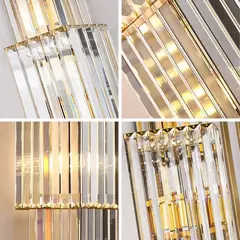 Benda luxo lobby do hotel grande lâmpada de parede cristal para clube hall villa sala estar escritório banquete luminárias interiores
