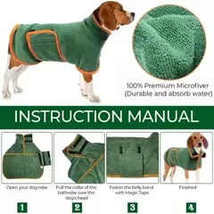 Roupão de banho para animais de estimação, toalha de secagem rápida, absorvente de microfibra, macio, toalha ajustável, casaco de preparação para cães pequenos, médios e grandes na internet