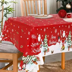 Toalha de mesa Merry Christmas Snowman para decoração de casa, toalha de mesa, inverno, ano novo, 2022, 2024 - loja online