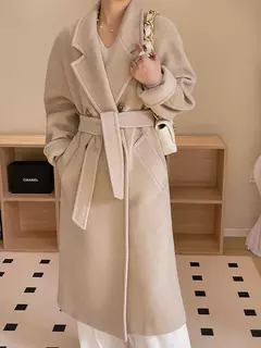 Casaco de Cashmere Camel Classic, casaco de lã de comprimento médio, novo, 101801, outono e inverno