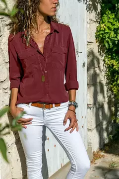 Blusas de tamanho grande soltas vintage de manga comprida feminina, camisa feminina casual, roupas femininas, monocromáticas, primavera, outono, moda - Wolf Magazine