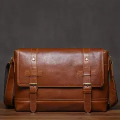 ROOG-Maleta de couro genuíno, bolsa mensageiro de luxo masculina, estilingue de ombro vintage, tiracolo para iPad 12.9 ", alta qualidade na internet