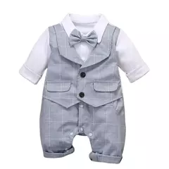 Vestido de aniversário formal para crianças, roupa xadrez infantil, macacão de colete recém-nascido, roupa de aniversário de bebê, terno de algodão 3-24m - comprar online