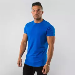 Camiseta masculina de algodão de manga curta, tops lisos, musculação T, corredores musculares, roupas de ginástica masculina, camisa slim fit, camisa fitness - Wolf Magazine
