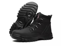 Imagem do Sapatos de aço impermeável para homens, botas de trabalho, sapatos de segurança, botões rotativos, botas masculinas, sapatos protetores à prova de perfuração, tamanho grande, 48