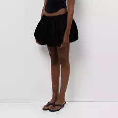 Mini saias de lanterna feminina, encaixe solto casual, elástico na cintura, saia puffball curta, cor sólida, estilo doce, meninas, verão - comprar online
