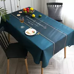 Toalha de mesa retangular nórdica anti-incrustante, tecido impermeável e à prova de óleo, mesa de café moderna do agregado familiar na internet