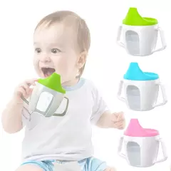 Bebê aprendendo beber copo bonito garrafa de água com dupla alça bpa livre leakproof crianças copos de água garrafa duckbill copo - comprar online